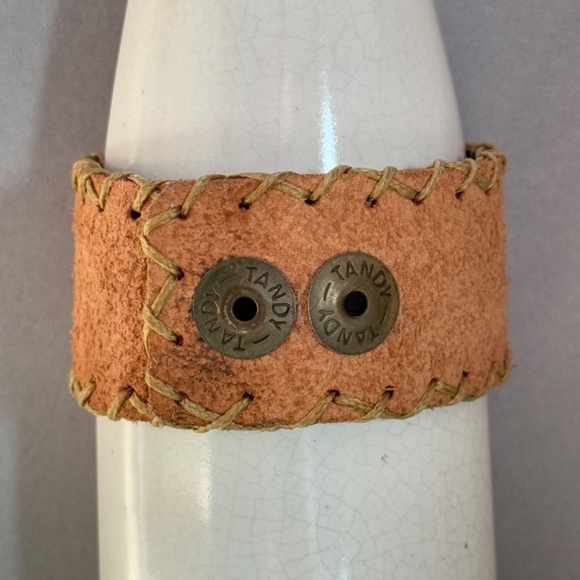 HANDMADE ARTISAN Bracelet Heart Painted Colorful Leather Adjustable Bohemian - Picture 4 of 9